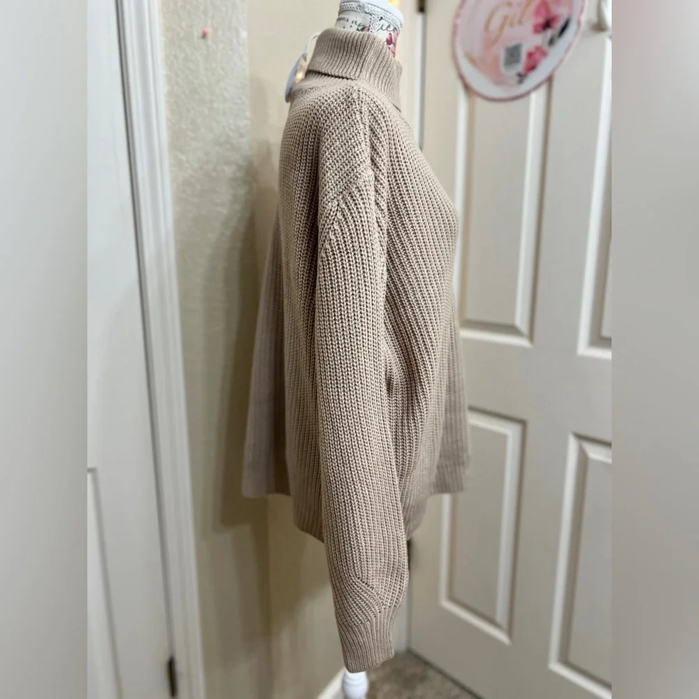 Petal & Pup Beige Turtleneck Sweater